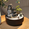 Cascading Bowls Water Feature LED Resin Buddha Statues Indoor Tabletop Fountains