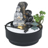 Cascading Bowls Water Feature LED Resin Buddha Statues Indoor Tabletop Fountains