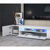 Large 200cm TV Unit Cabinet Stand Front High Gloss Doors Matt Body RGB LED Light