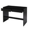 Black Computer Desk 2 Drawer Dressing Table Wooden Furniture Office 100cm - L