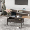 Modern Lift Top Coffee Table with Hidden Storage Floating Extendable Desk Tan