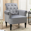 Modern Accent Chair Tufted Button Reading Chair +Arm Tall Back Velvet Desk Chair