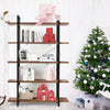 5-Tier Industrial Bookshelf Vintage Bookcase Wooden ladder shelf plant stand