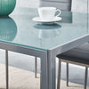 Glass Dining Table and 2 / 4 Grey Chairs Optional Lounge Office Home Furniture
