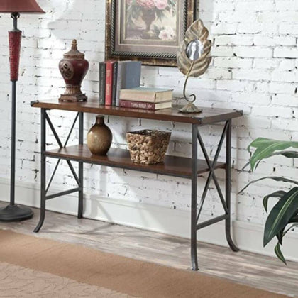 2‑Tier Narrow Console Table Sofa Side Table w/Storage Shelf Entryway Hallway