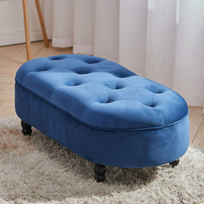 Large Footstool Chesterfield Bench Ottoman Pouffe Window Seat BedEnd Chair Stool