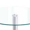 Glass Dining Table And 2/4 White Padded Chairs Set Office Home Kitchen Furniture