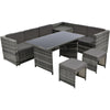 7-Seater Storage Table Sofa Set Cushion Dinning PE Rattan Patio Garden Furniture