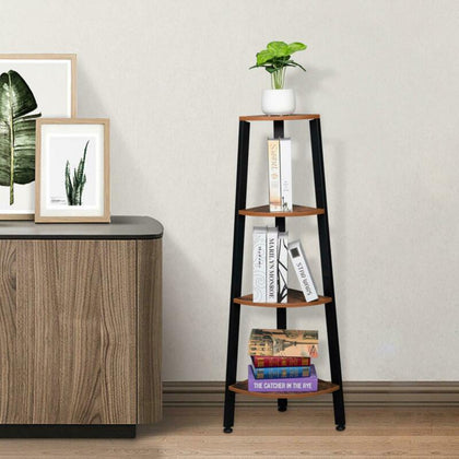4 Tiers Corner Shelf Shelves Ladder Plant Stand Bookcase Storage Rack UK