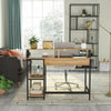 Simple Office Working Table Computer Desk with Hutch & Storage Shelf Study Table