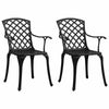 3 Piece Bistro Set Cast Aluminium Black E3H4