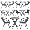 Three-Piece Rattan Garden Furniture 2 Seat Bistro Table Chair Outdoor Patio Set