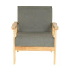 Retro Single Fabric Armchair Seat Chair Accent Armchair Wood Sofa Grey UK