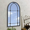 Large Metal Frame Arch Floral Window Garden Mirror Outdoor Indoor Glass Decor UK