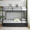Twin Over Bunk Bed Frame Single Loft Sleeper with Two Storage Drawers Ladder