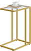 C Shaped Side Table Tempered Glass Gold Side Table End Table EGD03SF01G1