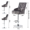 Luxury Wide Bar Stool Plush Velvet Button Chair Island Home Barstool Tufted Back