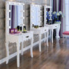 White Vanity Makeup Dressing Table Set with LED Drawers Mirror Salon Beauty