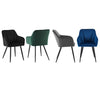 2x Dining Chairs Upholstered Velvet Metal Legs Reception Accent Chair Armchair