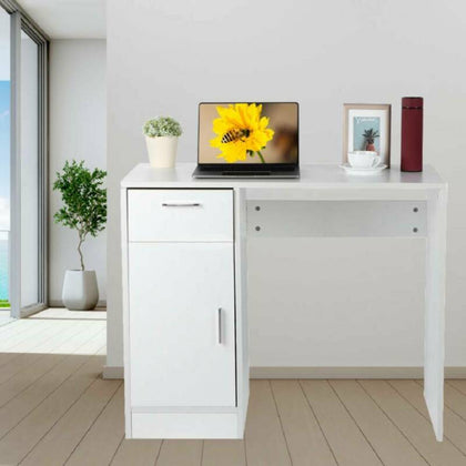 White Computer Desk Study Laptop PC Table Workstation Drawer Storage Home Office