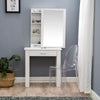 Dressing Table Jewelry Makeup Desk Table with Sliding Mirror 1 Drawer & Shelves