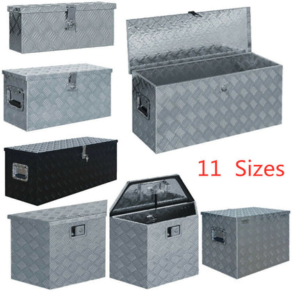 Aluminium Storage Box Silver Lockable Trailer Box Tool Box Organizer Chest