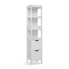 White Tall Bathroom Cabinet with Drawers Display Shelf Cupboard Storage Unit