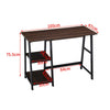 Nordic Vintage Office PC Computer Desk Small With Shelves Industrial Metal Frame