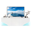 Modern TV Unit Cabinet White TV Stand High Gloss 3 Door w/ RGB Led Lights 140cm