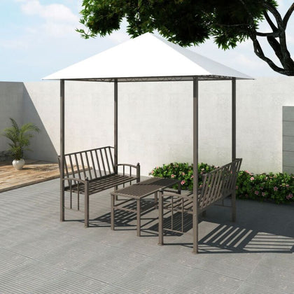 New Garden Pavilion Gazebo with Table and Benches 2,5x1,5x2,4 m Shade S5K7