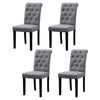 1/2/4/6 Dining Chairs Armchair High Back Linen/Velvet Upholstered Wood Legs Home