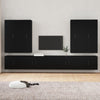 8 Piece TV Cabinet Set Black Engineered Wood M8Y6