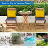 3 PCS Outdoor Folding Bistro Set Home Garden Chair and Table Set W/ Cushions