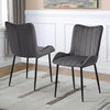 Set of 2 Dining Chairs Velvet Padded Seat Metal Legs High Back Chairs Kitchen UK