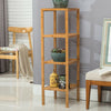 3/4/5 Tiers Bamboo Shelf Stand Book Plant Display Storage Cabinet Towels Holder