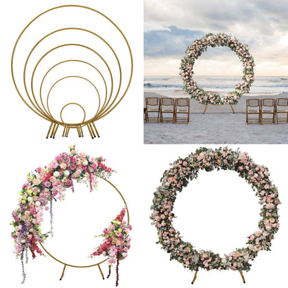 Wedding General Round Metal Wedding Arch Frame 30-200cm Moongate Flower Stand UK