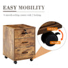 Rolling Wood Office Storage Cabinet Drawers Wheels File Cabinet Lockable Rolling