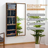 Wall-mounted Jewelry Storage Cabinet Sliding Door Jewelry Armoire W/ Mirror
