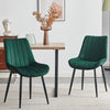 2x Dining Chairs Velvet Faux Leather Seat Dining Room Restaurant Chair Modern