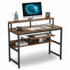 Office Home Computer Desk Working Table Workstation with Shelf and Keyboard Tray