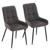 Set of 2 Dining Chairs Faux Leather/Velvet Upholstered Metal Legs Kitchen Chair