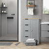 Bathroom Storage Cabinet Wooden Cupboard Multipurpose 4 Drawer 3 Shelves UK