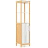 Bamboo Floor Storage Cabinet Narrow Freestanding Storage Cabinet Stand with Door