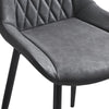 Pair of Grey Dining Chair Faux Leather Modern Chair Dining Room Kitchen New