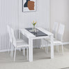 Modern White/Black Dining Table for 2-4 Small Space Wooden Kitchen Table Writing