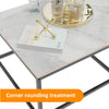 Genuine Marble Coffee Table Set of 2 Square Centre Table Side Table Home Display