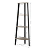 Mondeer Grey 4 Tier Corner Shelf Ladder Shelving Unit Bookshelf Storage Rack