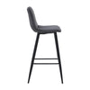 2X Grey Velvet Bar Stools Breakfast Stool Kitchen Pub Chair Metal Leg Modern