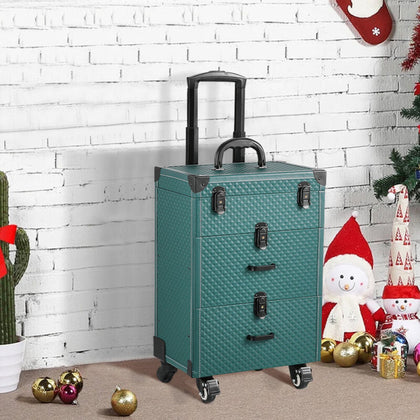 Luxury Makeup Trolley Case Cosmetics Nail Polish Organiser Beauty Rolling Box