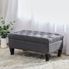 Upholstered Bench Stool Chair Footstool Side Pouffe Seat with Curved Wood Legs